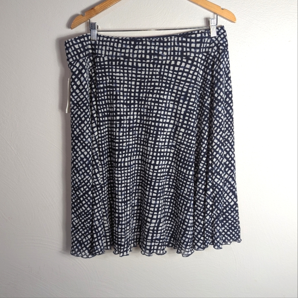 16 NWT Pendleton Window Pane Navy Print‎ Skirt